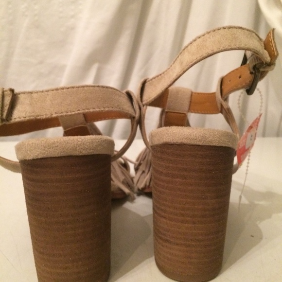 Canyon RRiver Blue beige suede fringe shoes 8 NEW - Picture 3 of 7